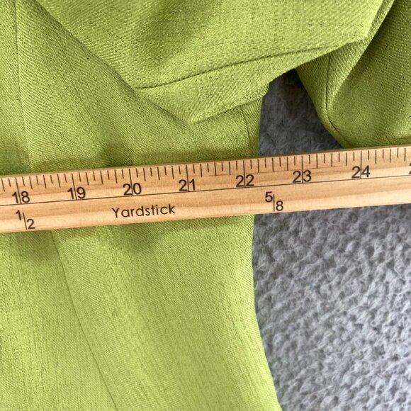 Le Suit Blazer Womens 16W Plus Green Button Front Peak Lapel Office Career Work - Picture 7 of 9